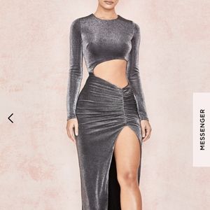 House of cb cut out silver maxi dress